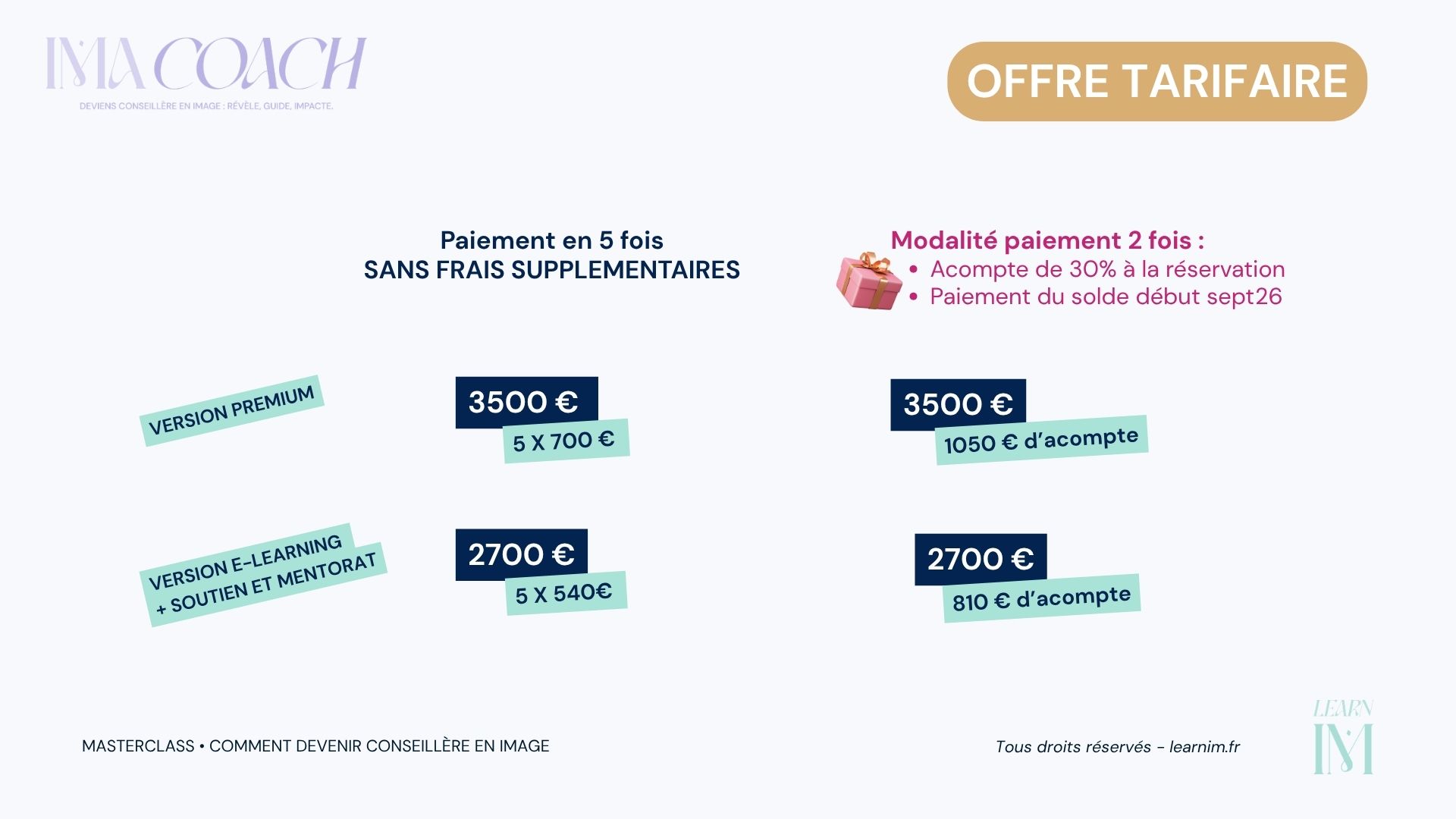 _Masterclass LEARNIM juin26 IMAcoach 3 parcours au choix avec soutien, mentorat, e-learning